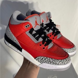 Jordan 3 Retro SE Fire Red Cement Shoes New Without Box‎ Womans 7.5